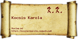 Kocsis Karola névjegykártya