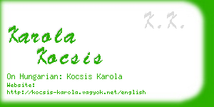 karola kocsis business card